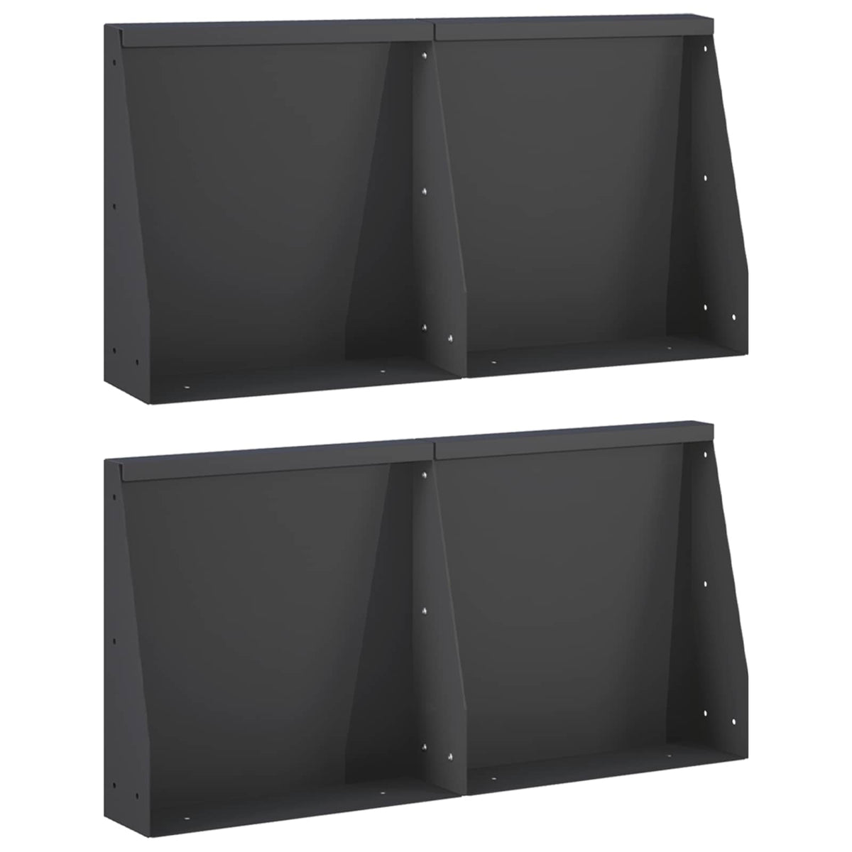 Støttemur 4 stk. 40 x 12 x 30 cm Stål Sort