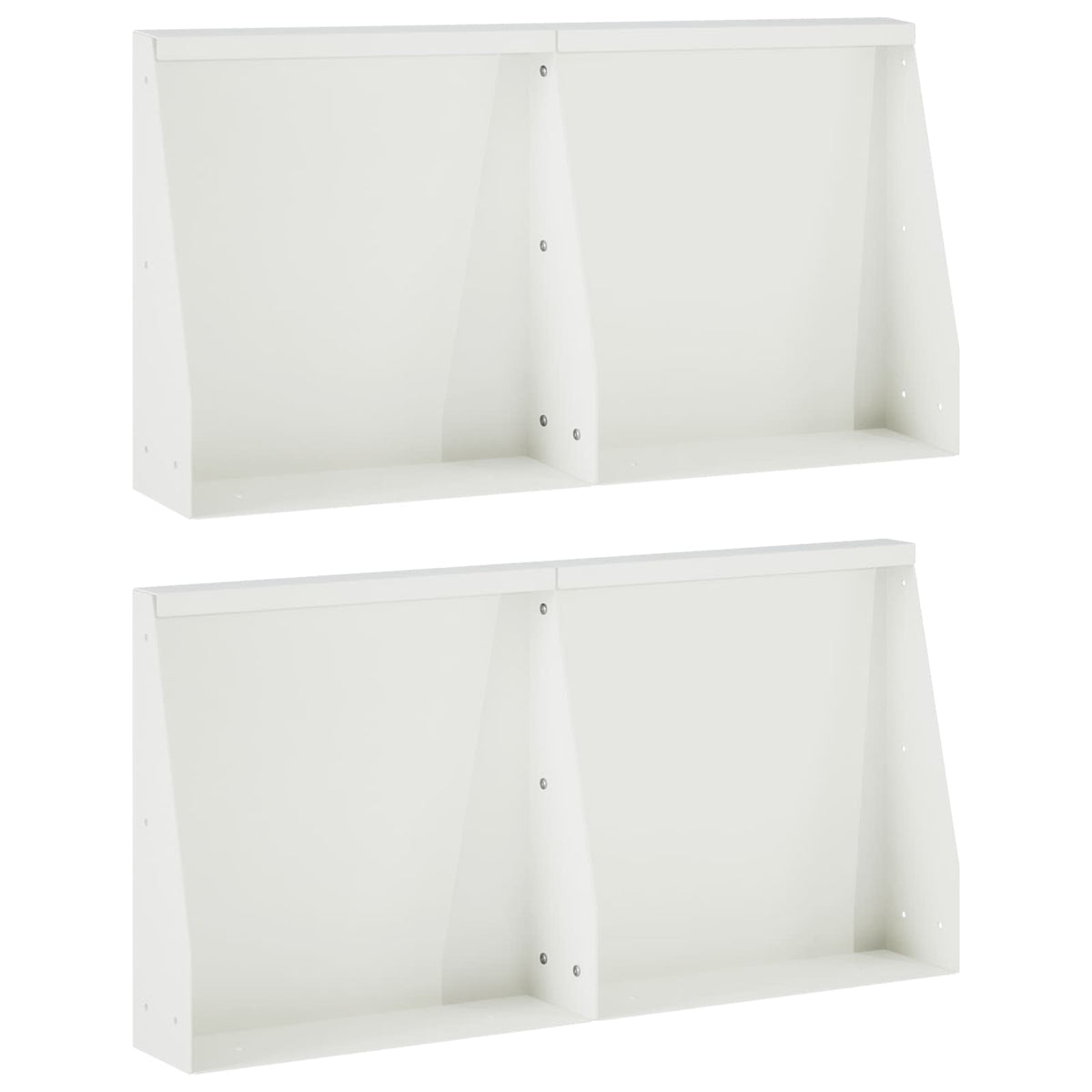 Støttemur 4 stk. 40 x 12 x 30 cm Stål Hvid
