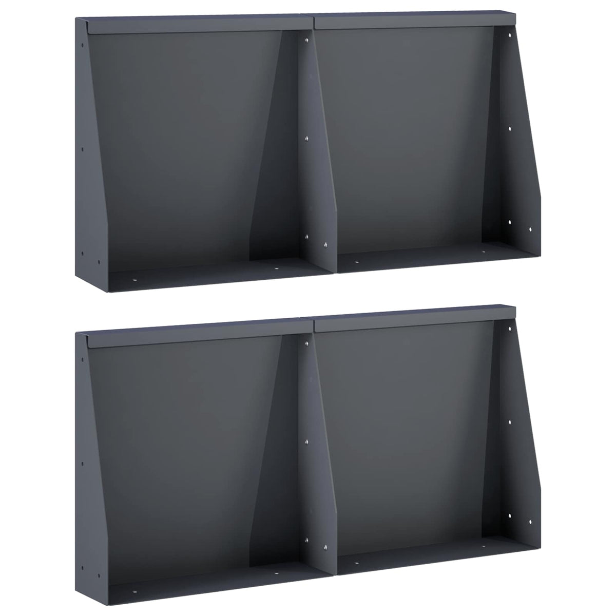 Støttemur 4 stk. 40 x 12 x 30 cm Stål Antracit