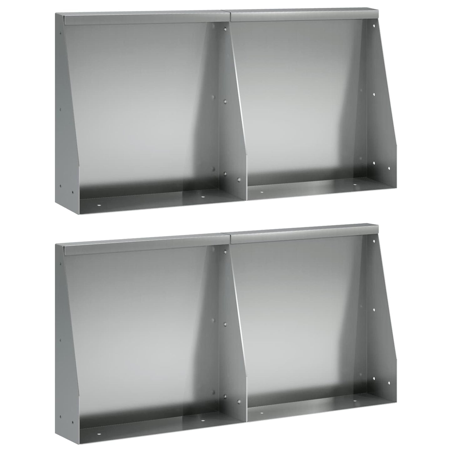 Støttemur 4 stk. 40 x 12 x 30 cm Galvaniseret stål Sølv