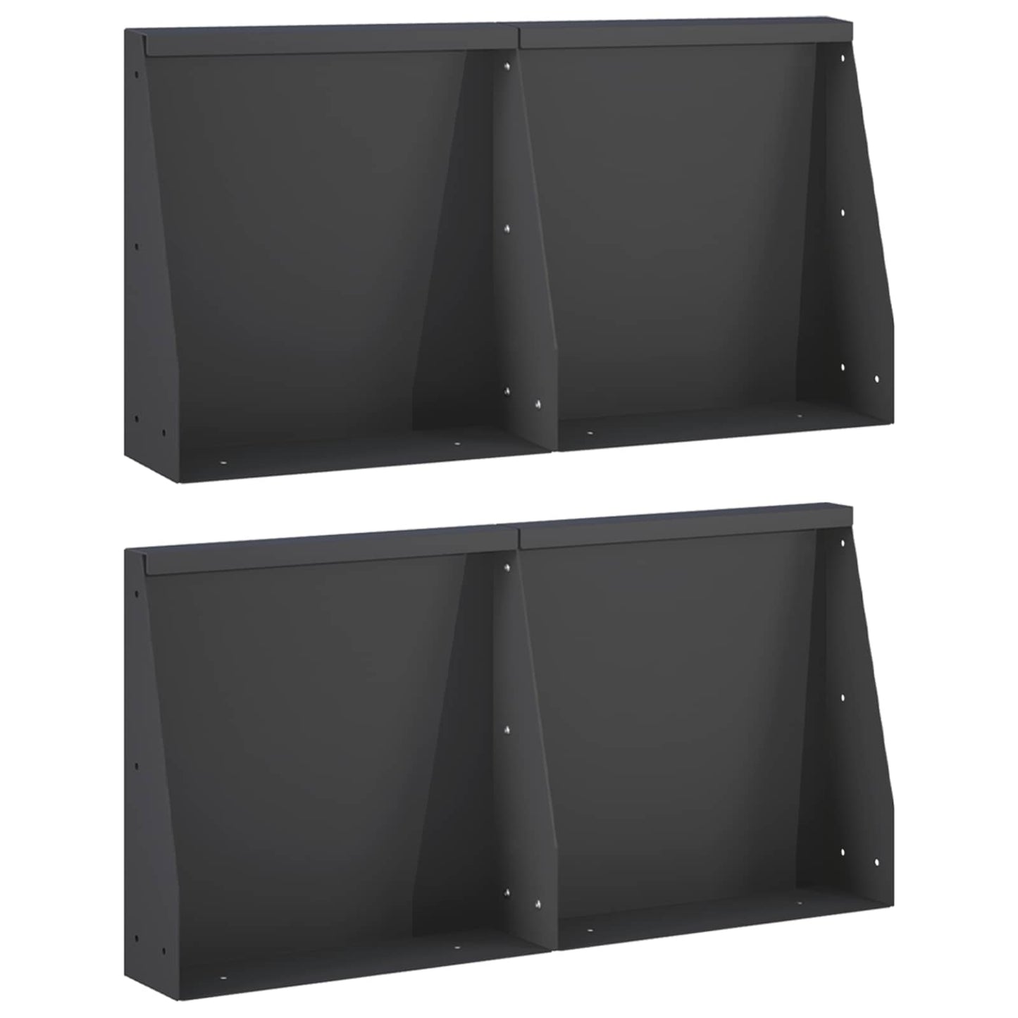 Støttemur 4 stk. 40 x 12 x 40 cm Stål Sort