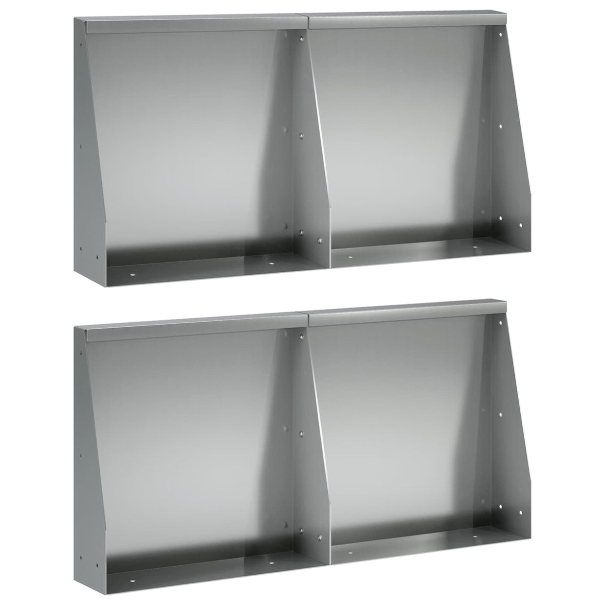 Støttemur 4 stk. 40 x 12 x 40 cm Galvaniseret stål Sølv