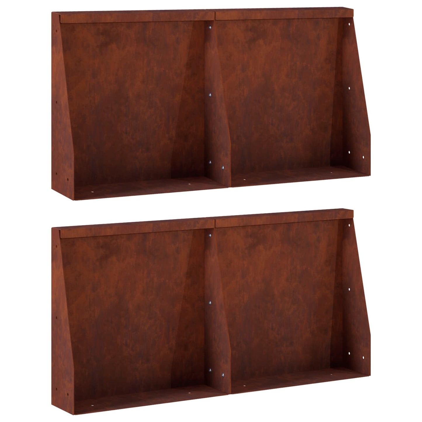Støttemur 4 stk. 40 x 12 x 40 cm Cortenstål Rusten