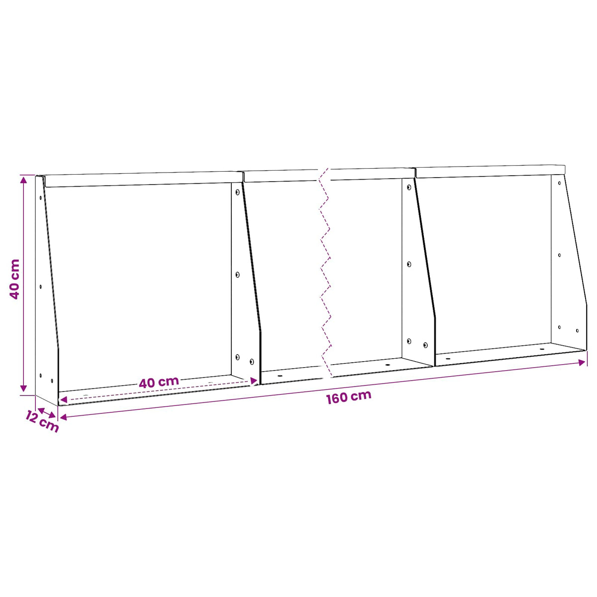 Støttemur 4 stk. 40 x 12 x 40 cm Cortenstål Rusten