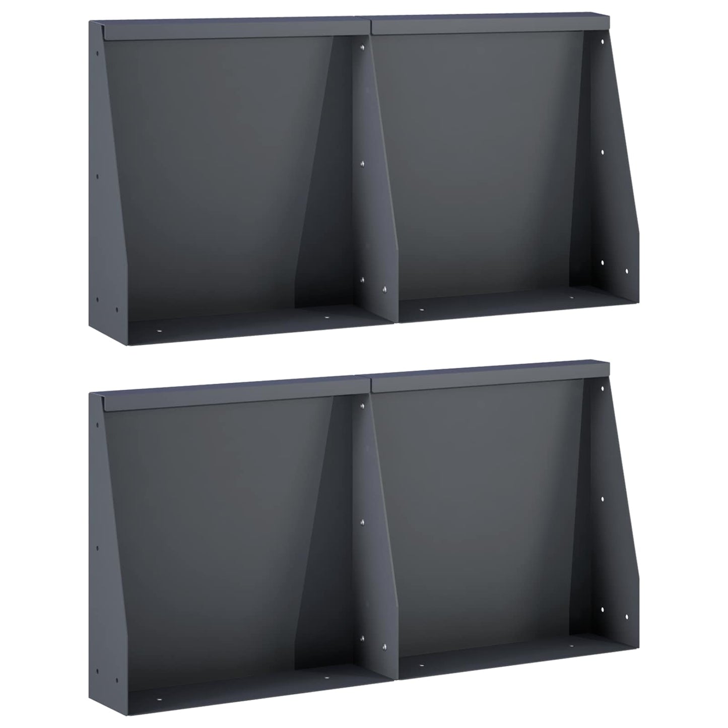 Støttemur 4 stk. 40 x 12 x 50 cm Stål Antracit
