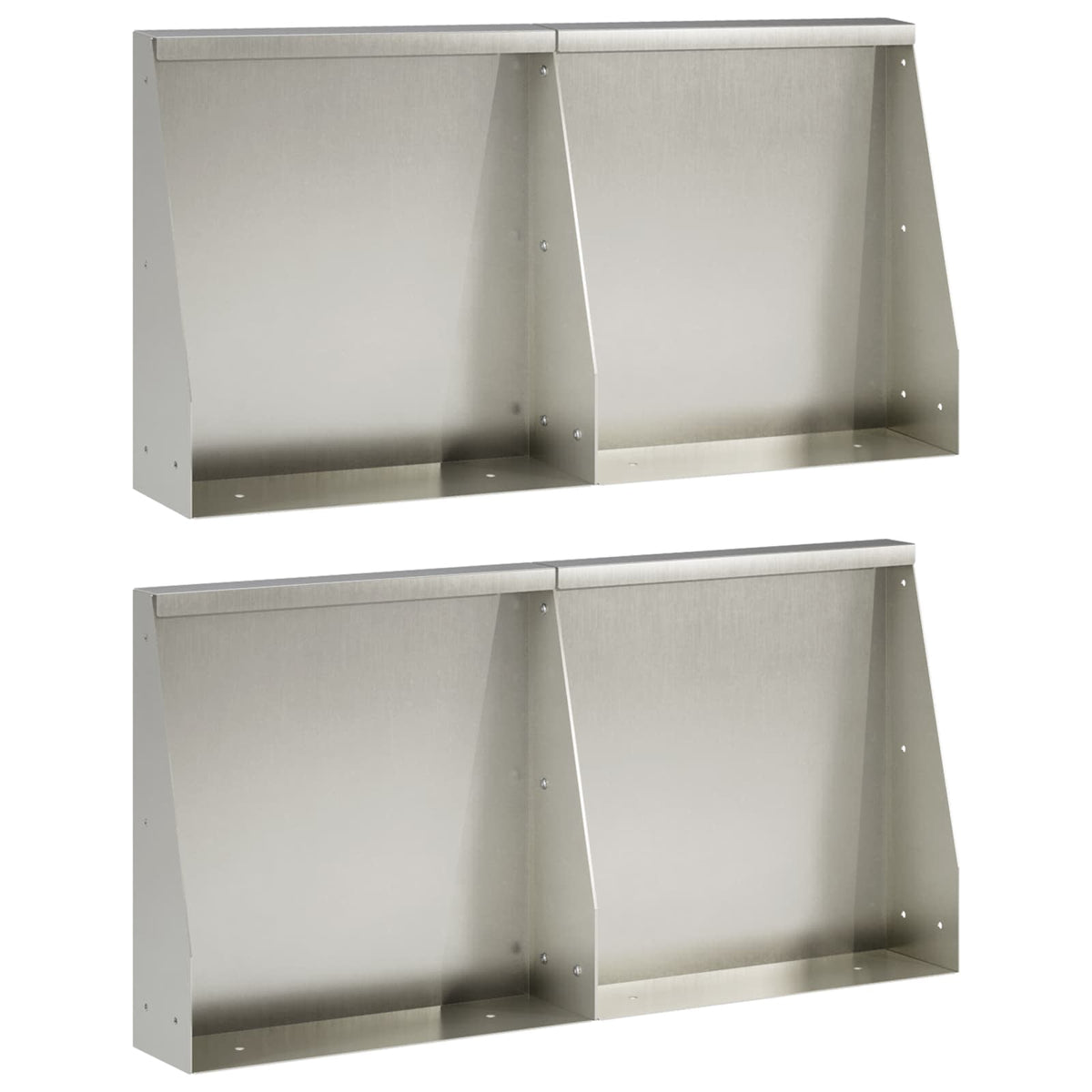 Støttemur 4 stk. 40 x 12 x 50 cm Rustfrit stål Sølv