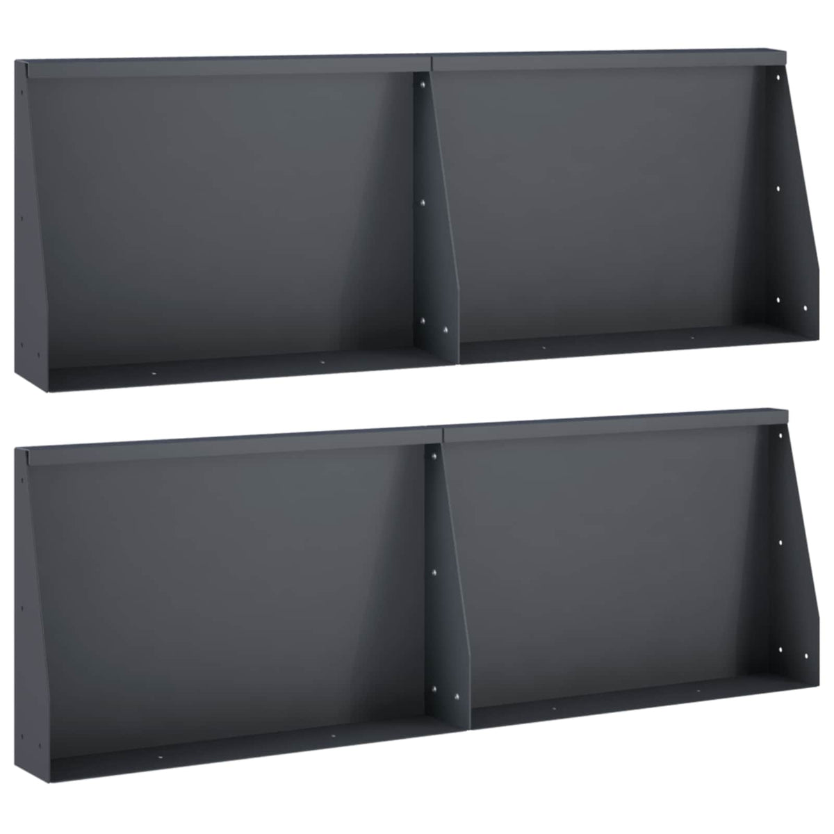 Støttemur 4 stk. 60 x 12 x 30 cm Stål Antracit