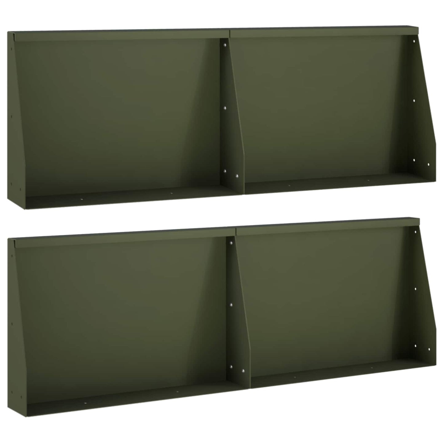 Støttemur 4 stk. 60 x 12 x 30 cm Stål Olivengrøn