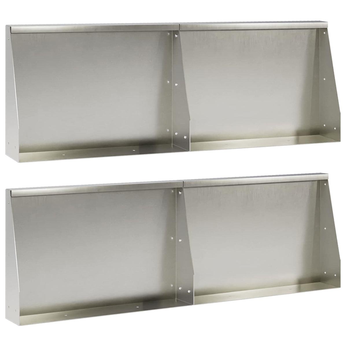 Støttemur 4 stk. 60 x 12 x 30 cm Rustfrit stål Sølv