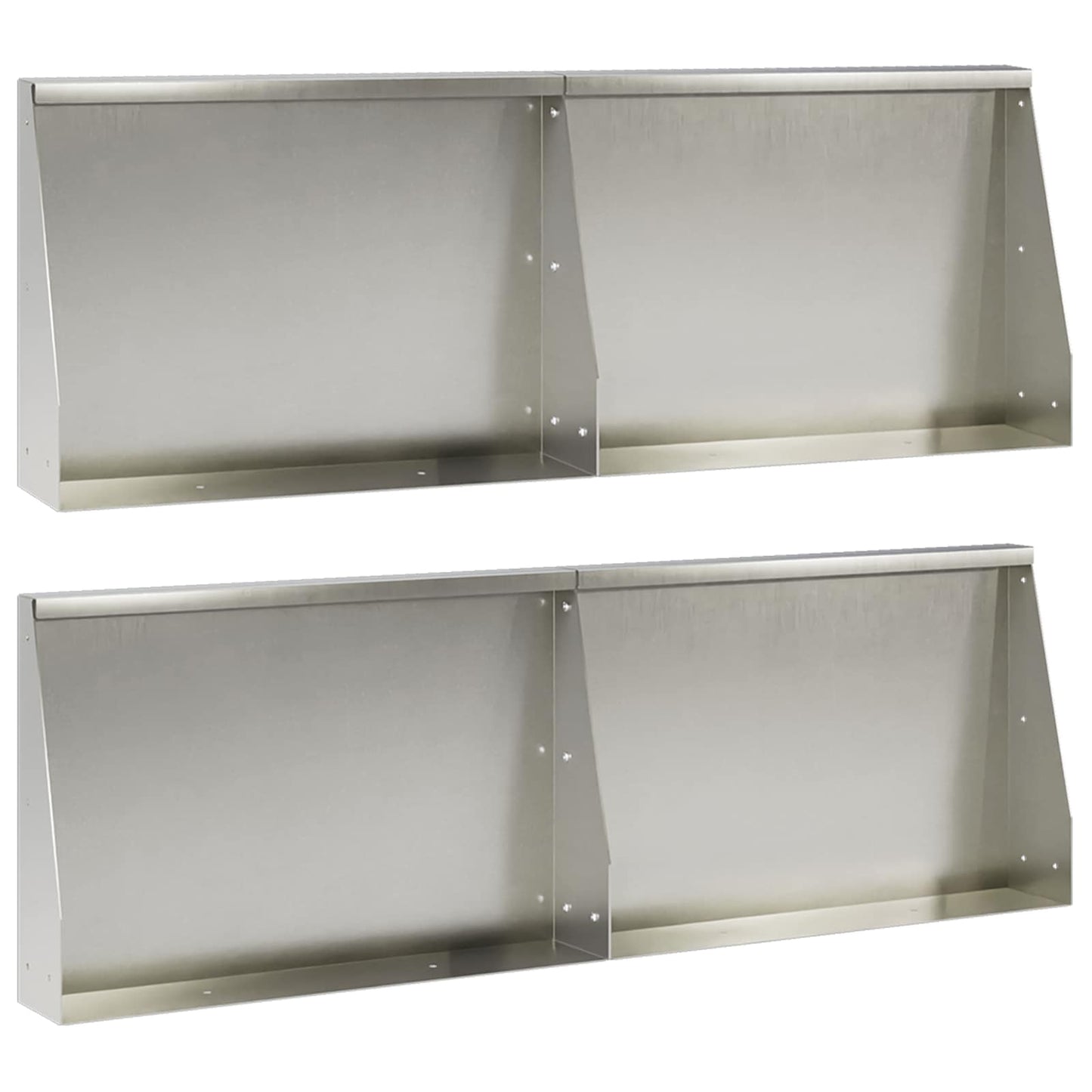 Støttemur 4 stk. 60 x 12 x 40 cm Rustfrit stål Sølv