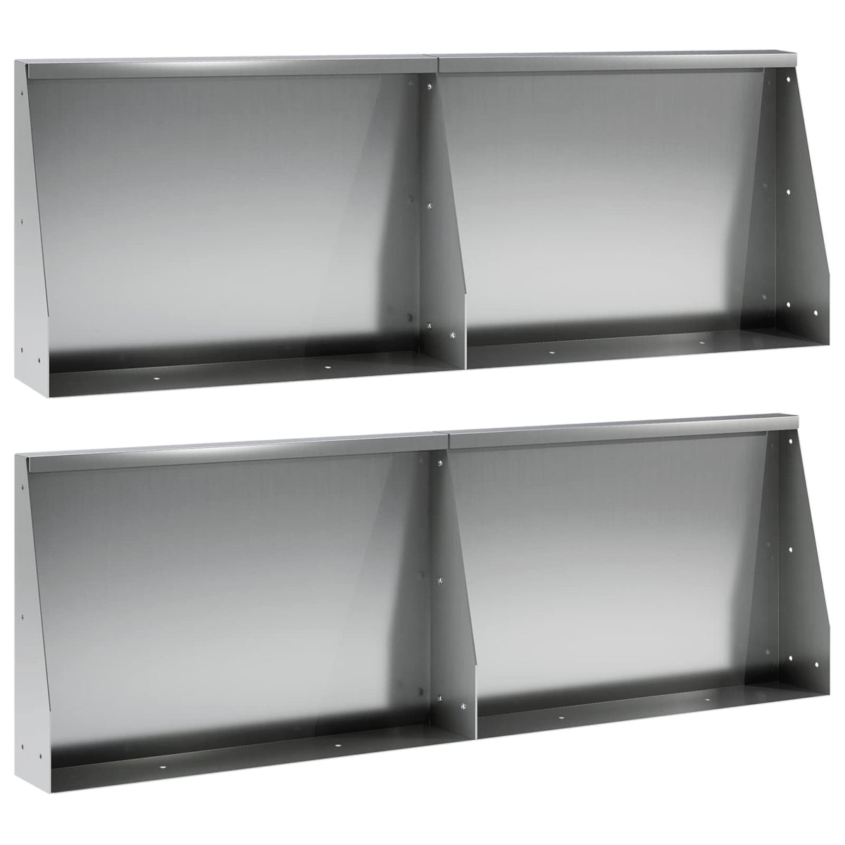 Støttemur 4 stk. 60 x 12 x 40 cm Galvaniseret stål Sølv