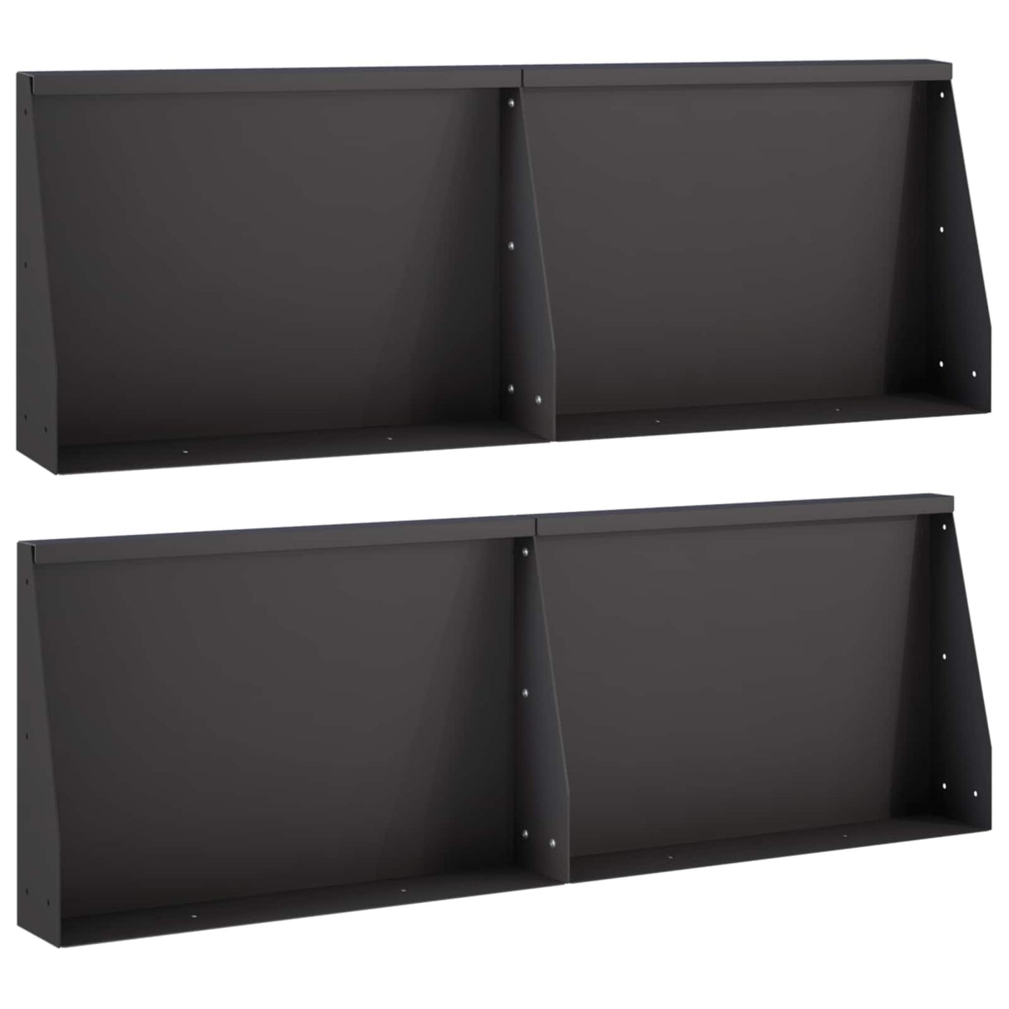 Støttemur 4 stk. 60 x 12 x 50 cm Stål Sort