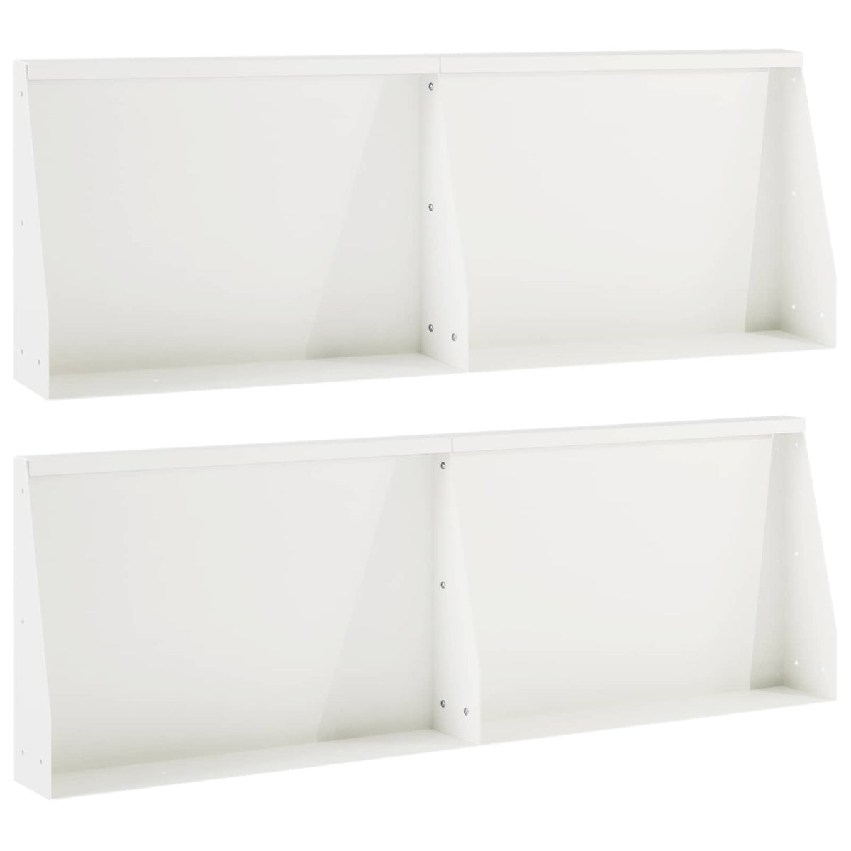Støttemur 4 stk. 60 x 12 x 50 cm Stål Hvid