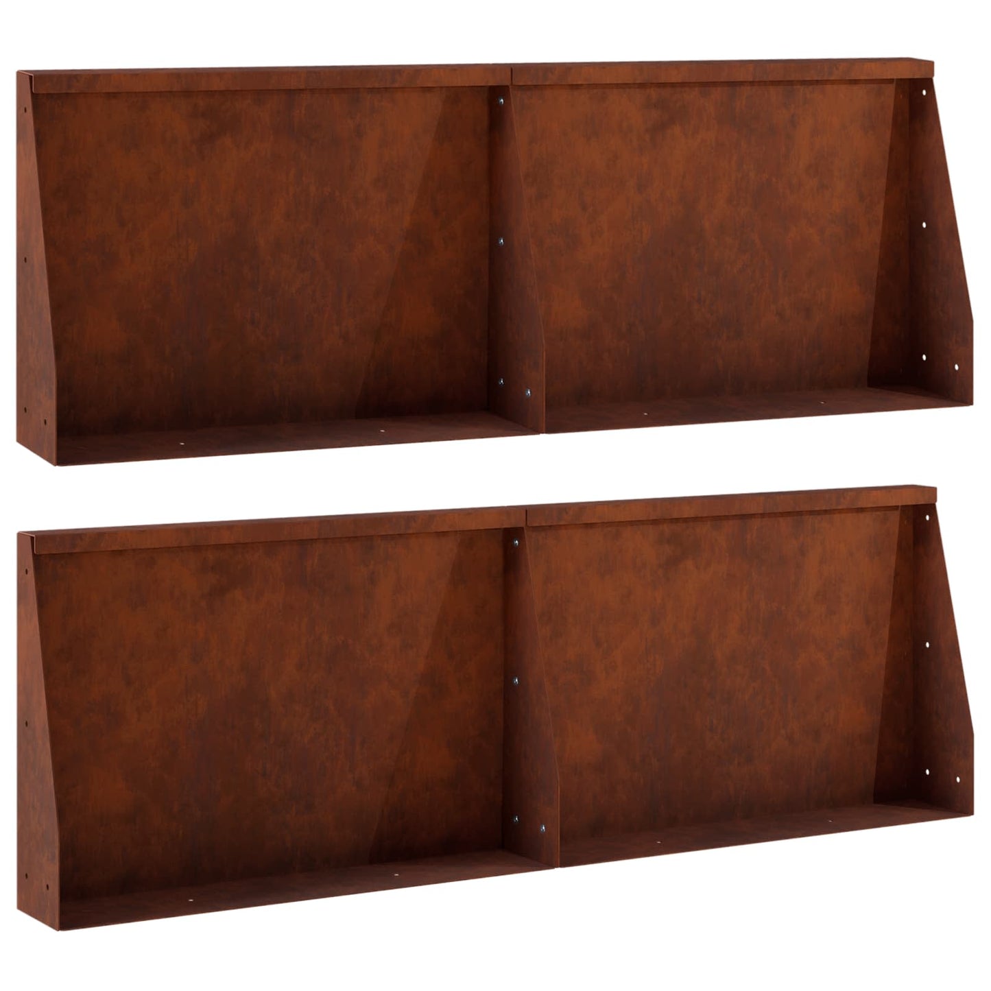 Støttemur 4 stk. 60 x 12 x 50 cm Cortenstål Rusten
