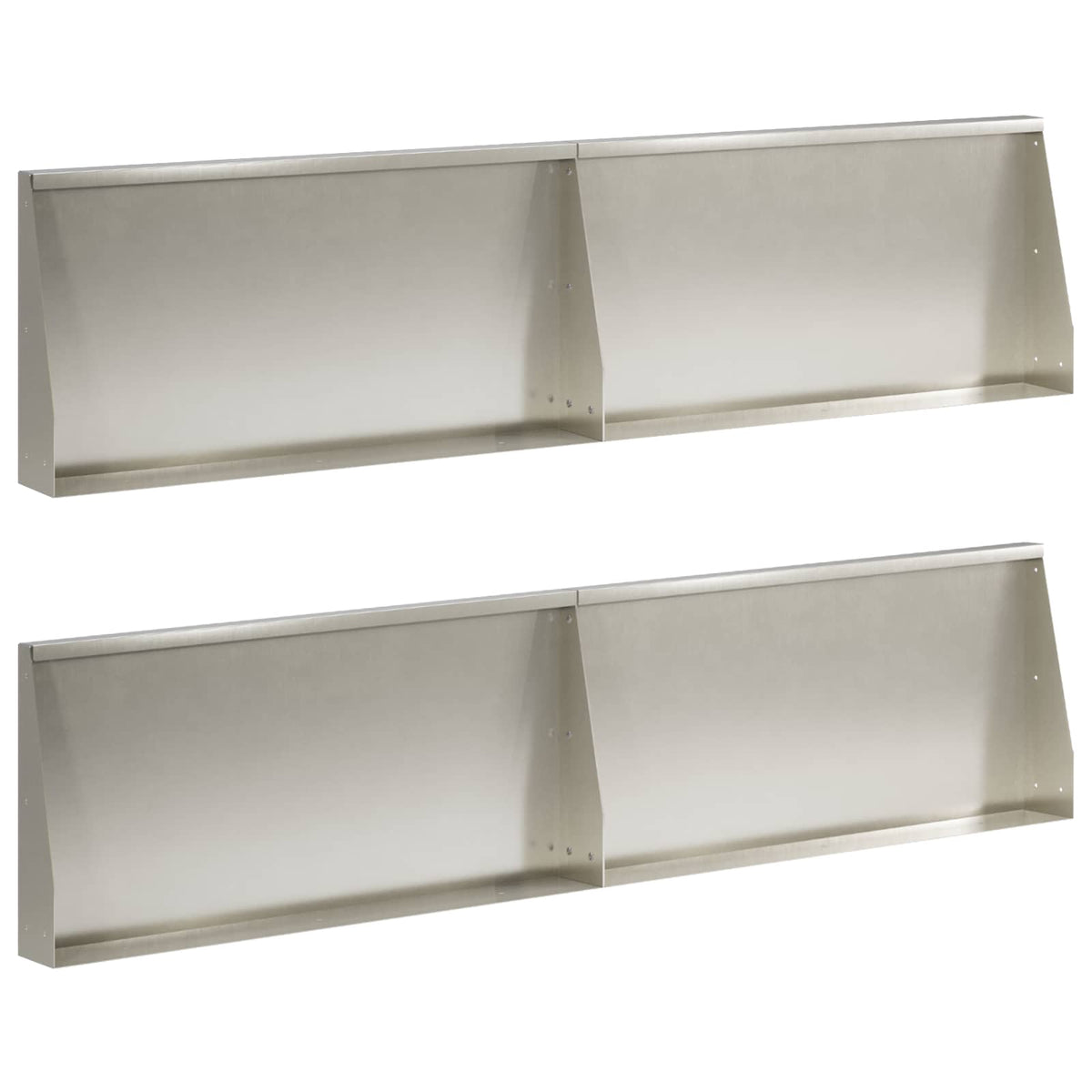 Støttemur 4 stk. 80 x 12 x 30 cm Rustfrit stål Sølv