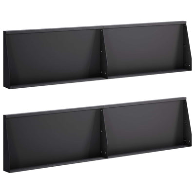 Støttemur 4 stk. 80 x 12 x 40 cm Stål Sort