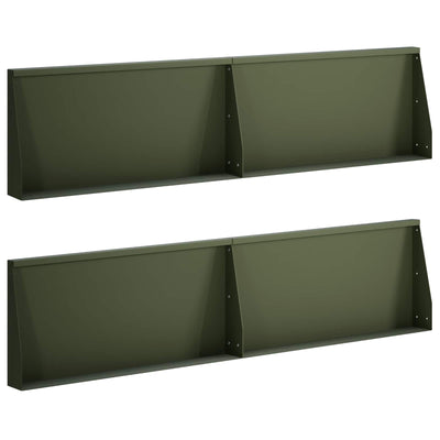 Støttemur 4 stk. 80 x 12 x 40 cm Stål Olivengrøn