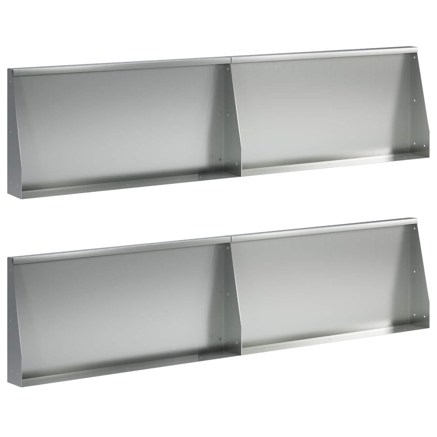 Støttemur 4 stk. 80 x 12 x 40 cm Galvaniseret stål Sølv