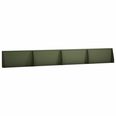 Støttemur 4 stk. 80 x 12 x 50 cm Stål Olivengrøn