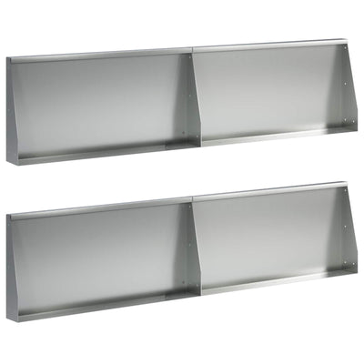 Støttemur 4 stk. 80 x 12 x 50 cm Galvaniseret stål Sølv