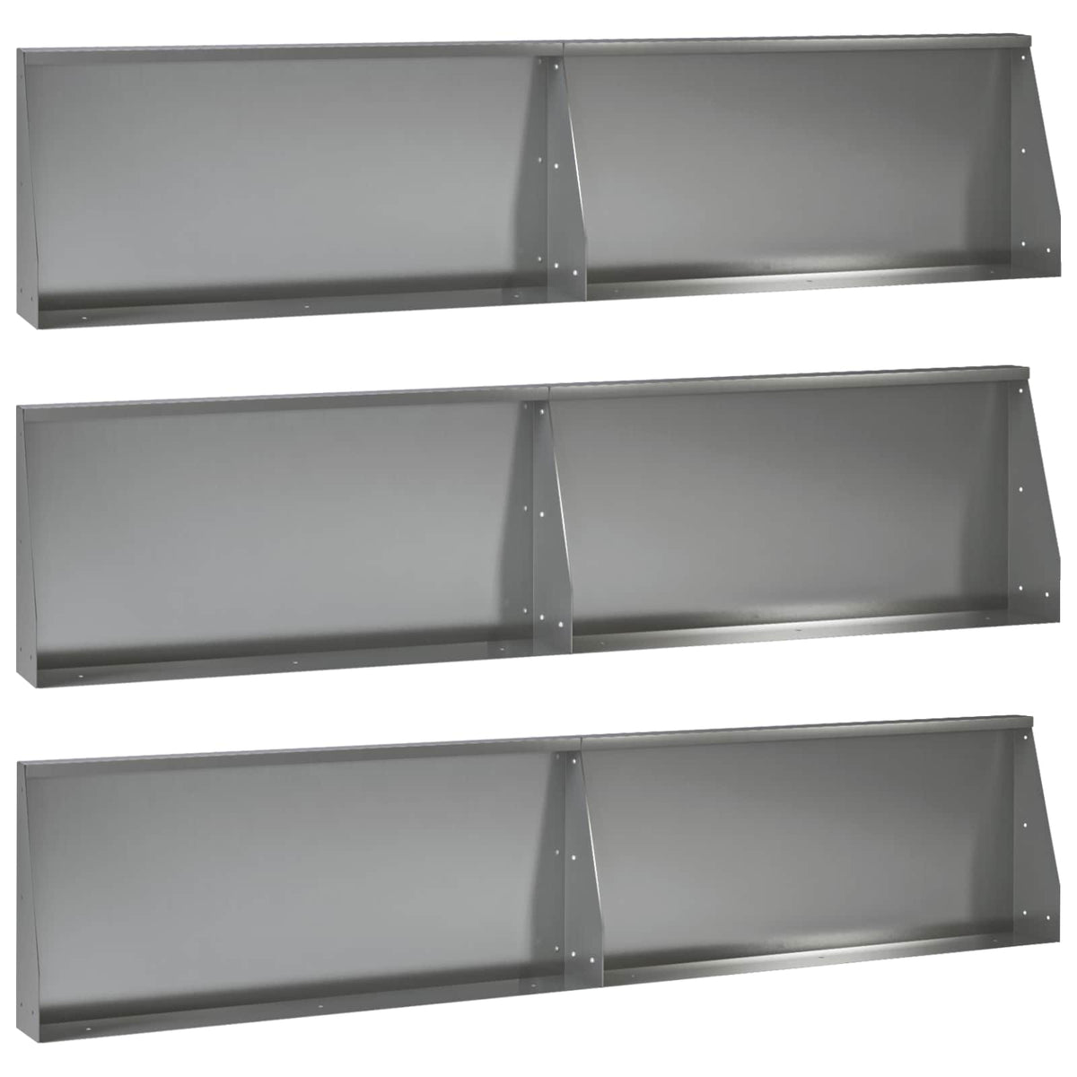 Støttemur 6 stk. 100 x 12 x 30 cm Galvaniseret stål Sølv