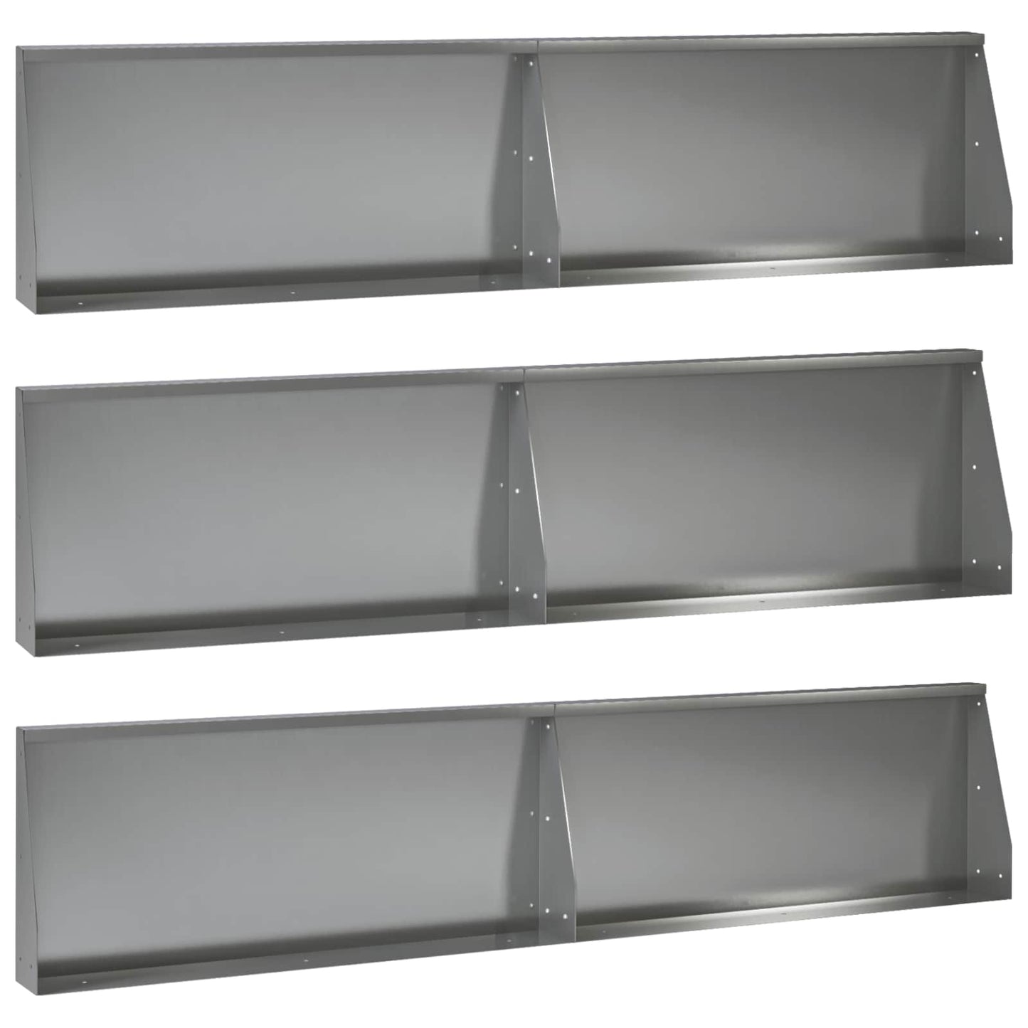 Støttemur 6 stk. 100 x 12 x 50 cm Galvaniseret stål Sølv