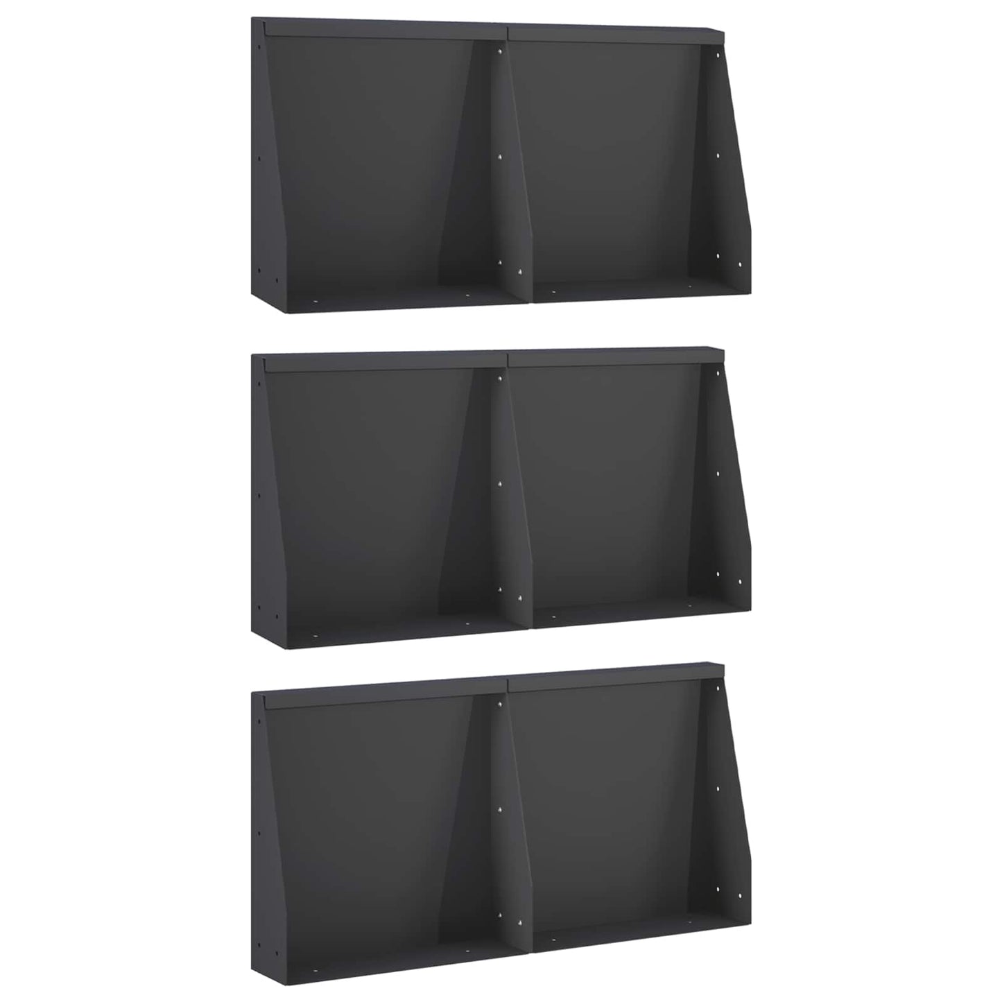 Støttemur 6 stk. 40 x 12 x 30 cm Stål Sort