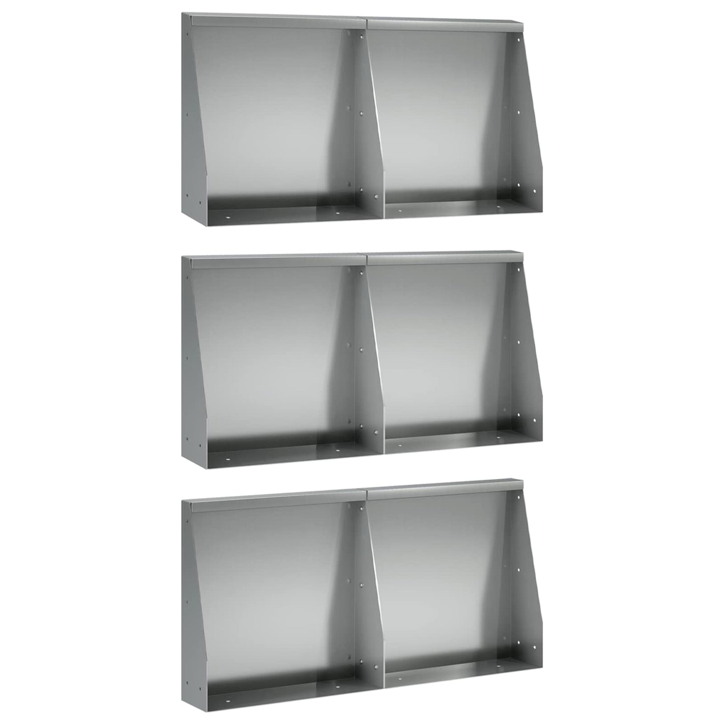 Støttemur 6 stk. 40 x 12 x 30 cm Galvaniseret stål Sølv