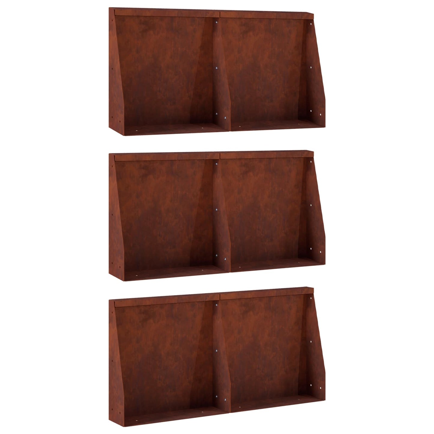 Støttemur 6 stk. 40 x 12 x 30 cm Cortenstål Rusten
