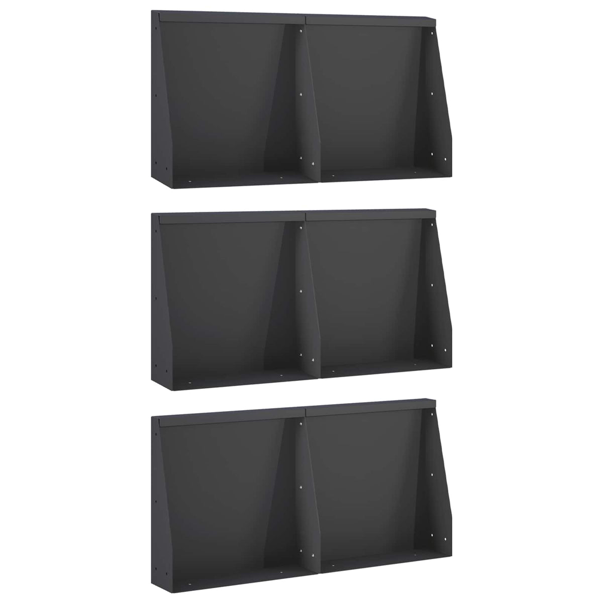 Støttemur 6 stk. 40 x 12 x 40 cm Stål Sort