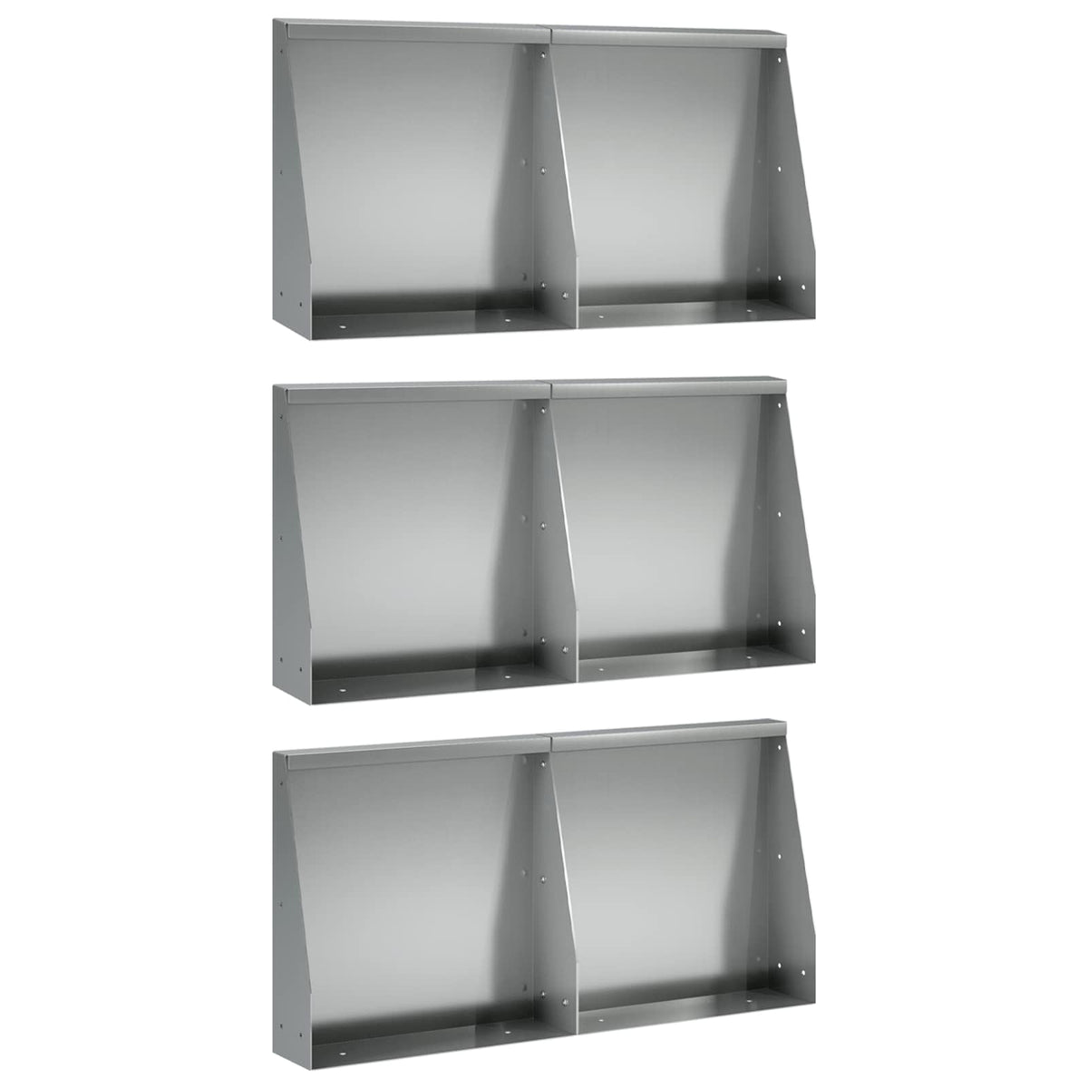 Støttemur 6 stk. 40 x 12 x 40 cm Galvaniseret stål Sølv