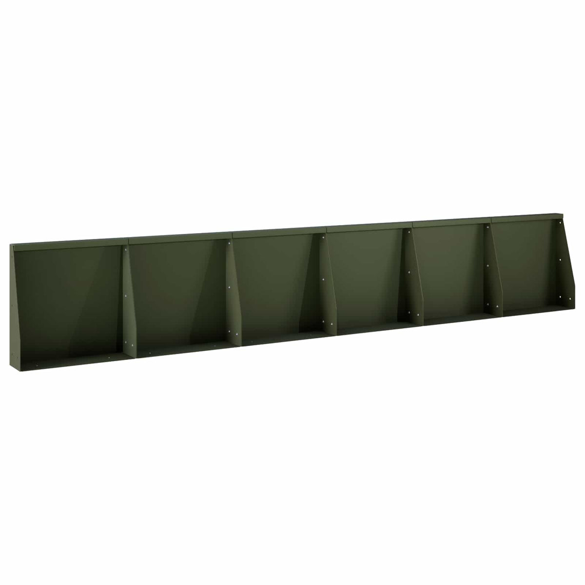 Støttemur 6 stk. 40 x 12 x 50 cm Stål Olivengrøn