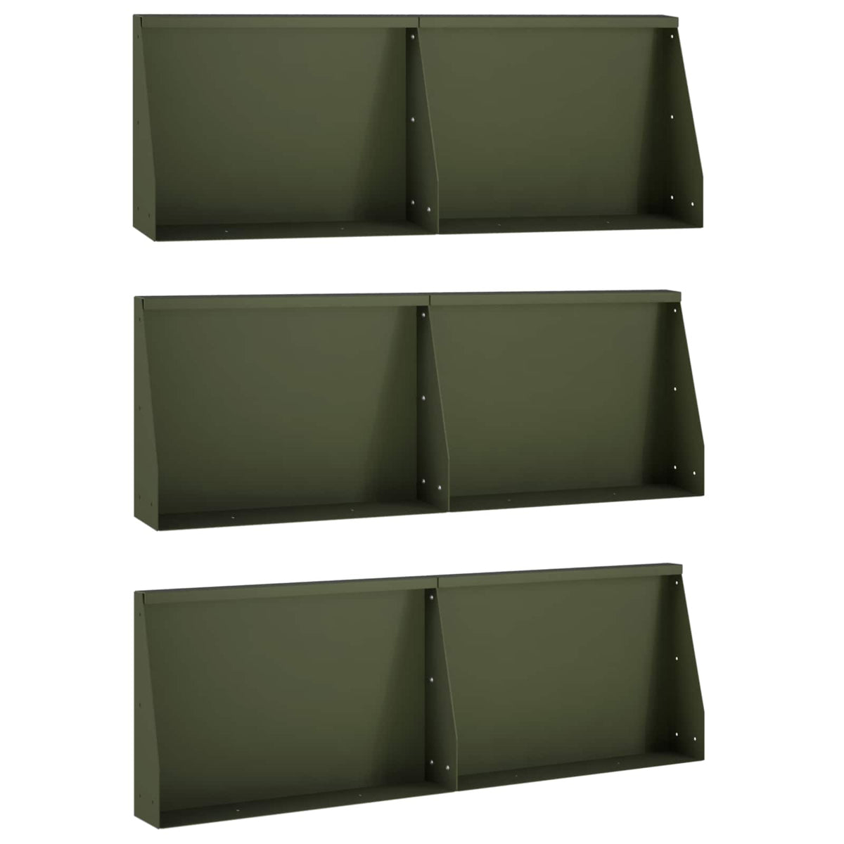 Støttemur 6 stk. 60 x 12 x 30 cm Stål Olivengrøn