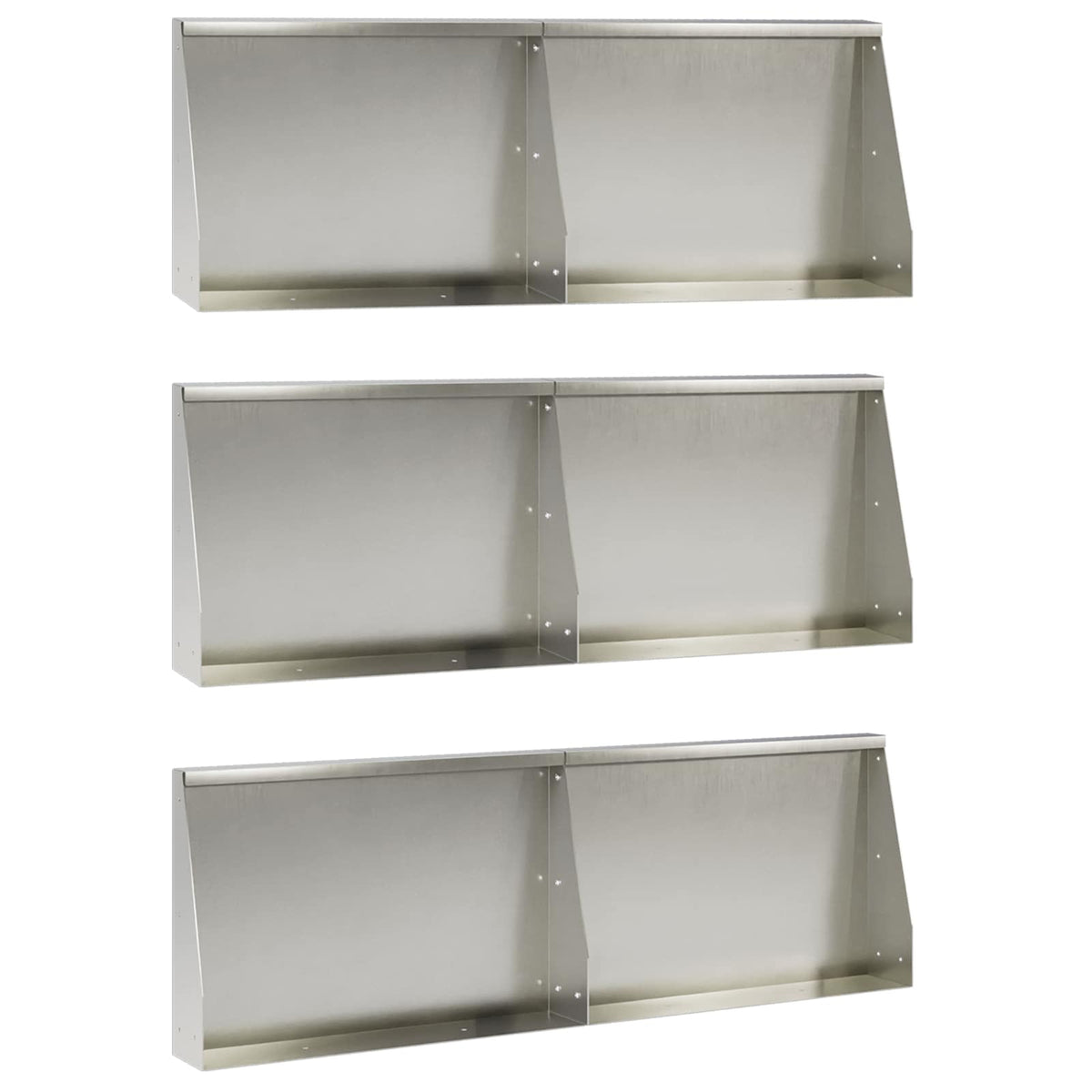 Støttemur 6 stk. 60 x 12 x 30 cm Rustfrit stål Sølv
