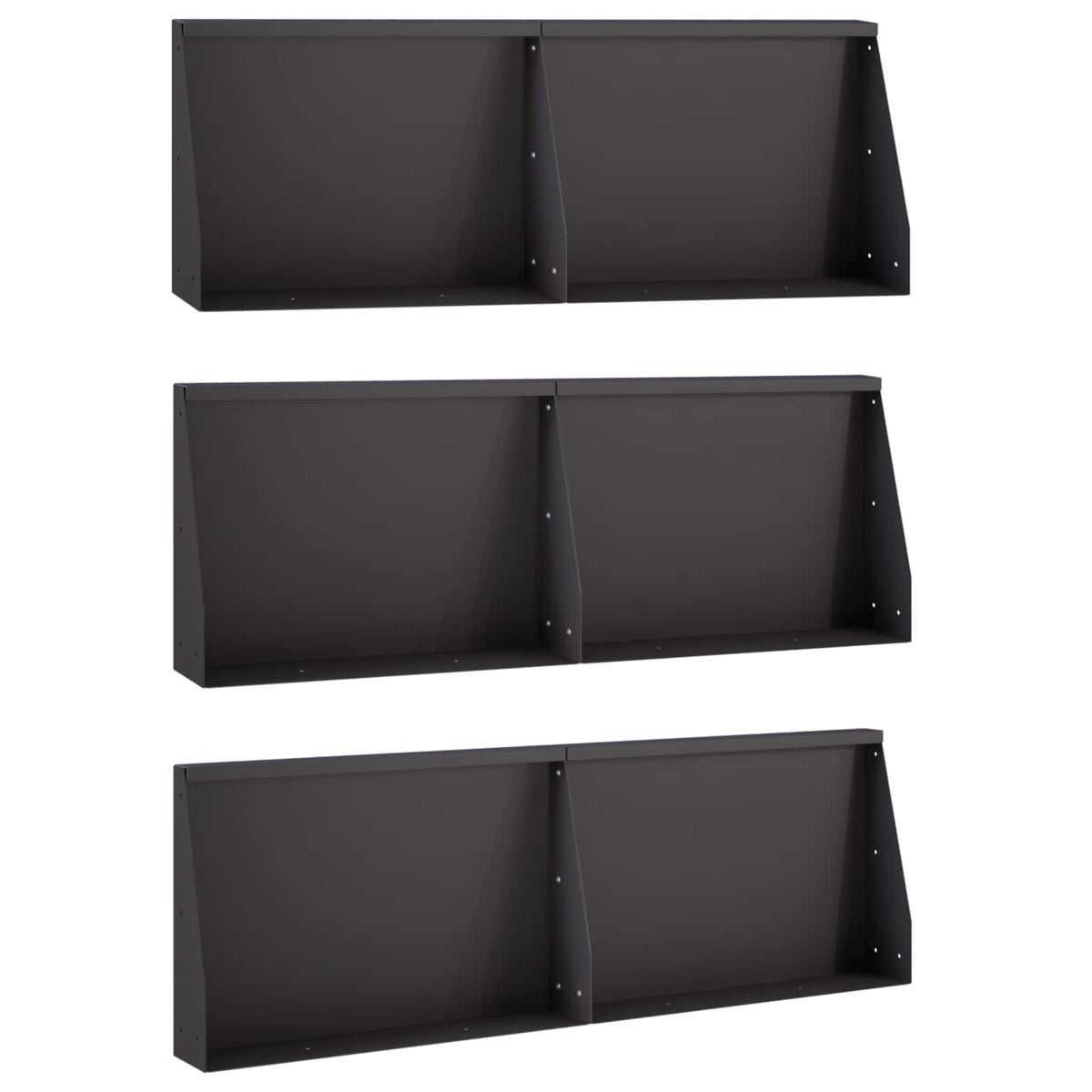 Støttemur 6 stk. 60 x 12 x 40 cm Stål Sort