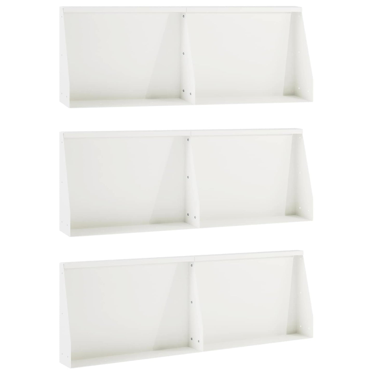 Støttemur 6 stk. 60 x 12 x 40 cm Stål Hvid