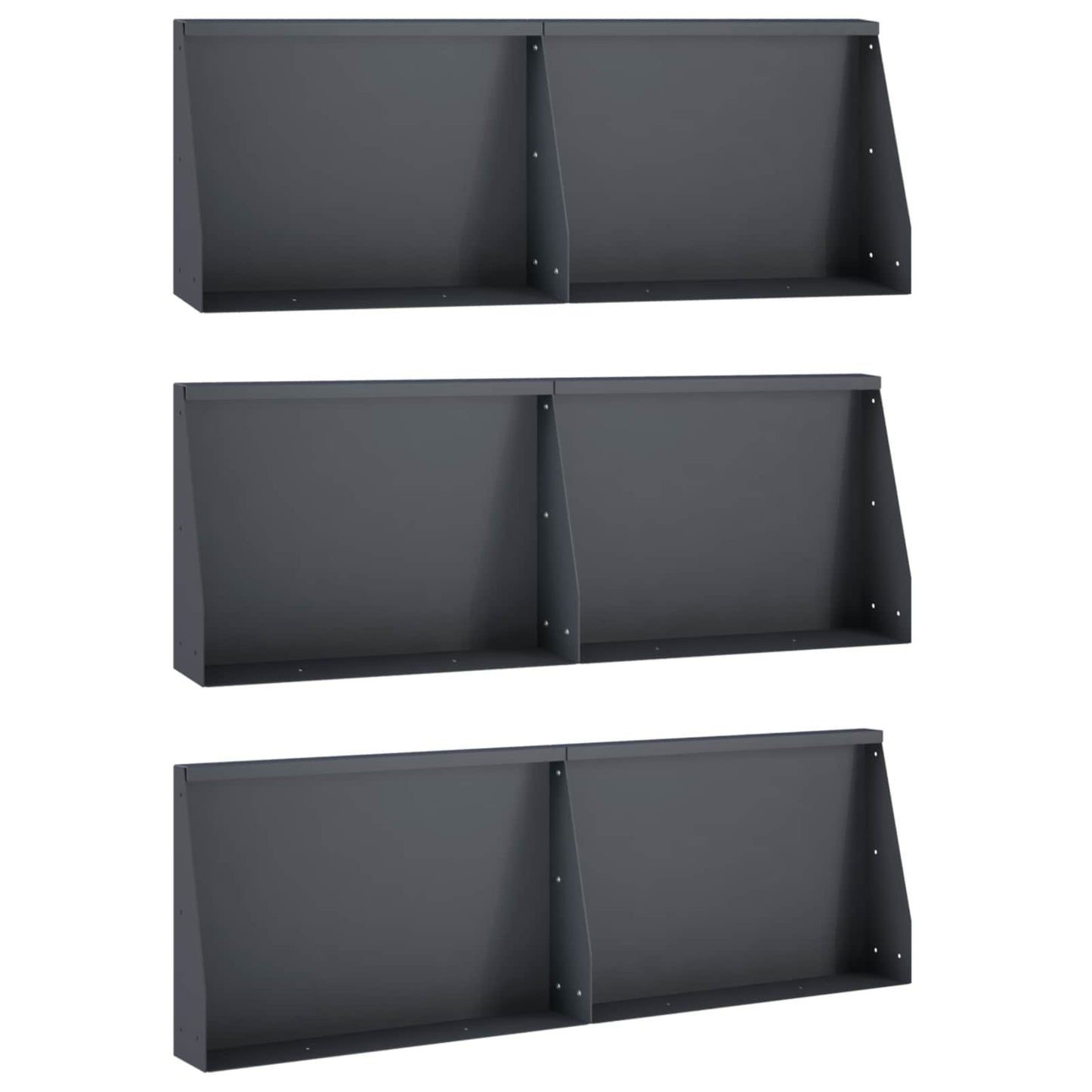 Støttemur 6 stk. 60 x 12 x 40 cm Stål Antracit