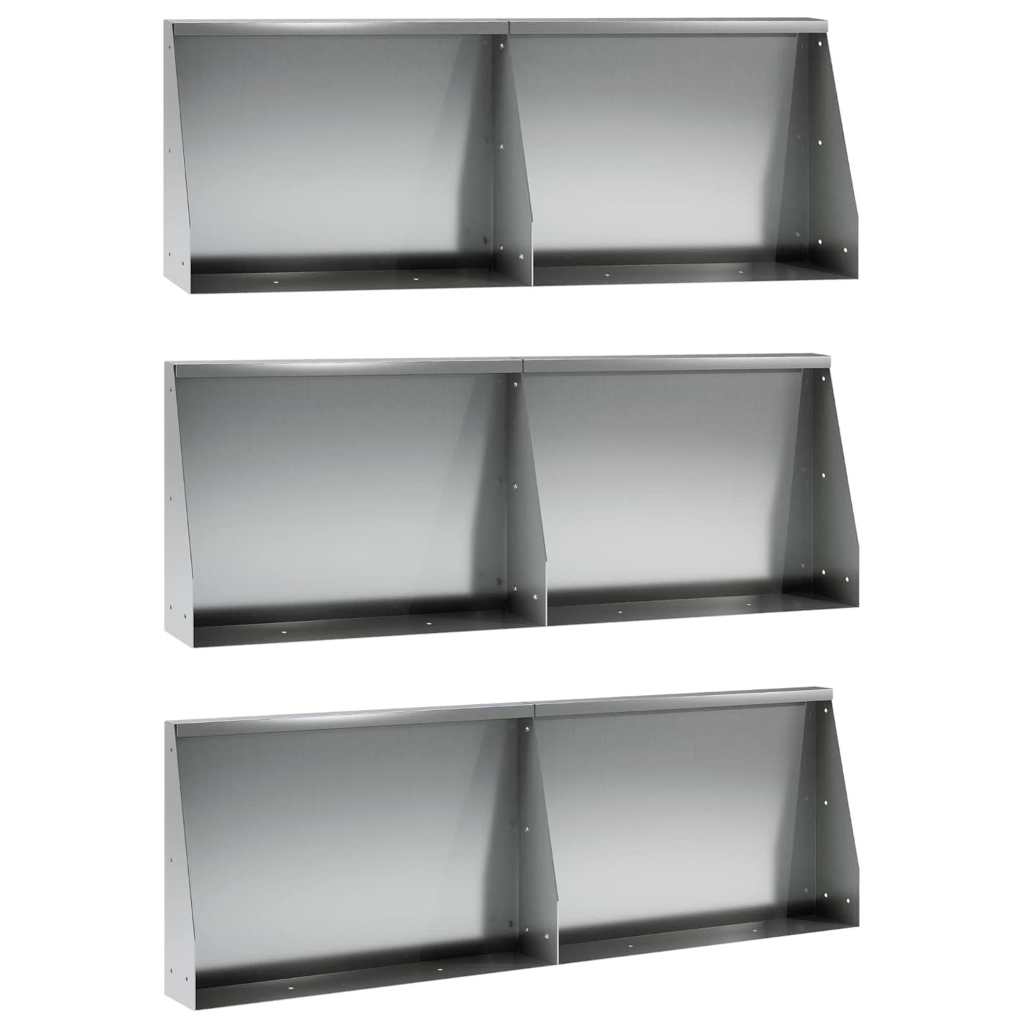 Støttemur 6 stk. 60 x 12 x 40 cm Galvaniseret stål Sølv