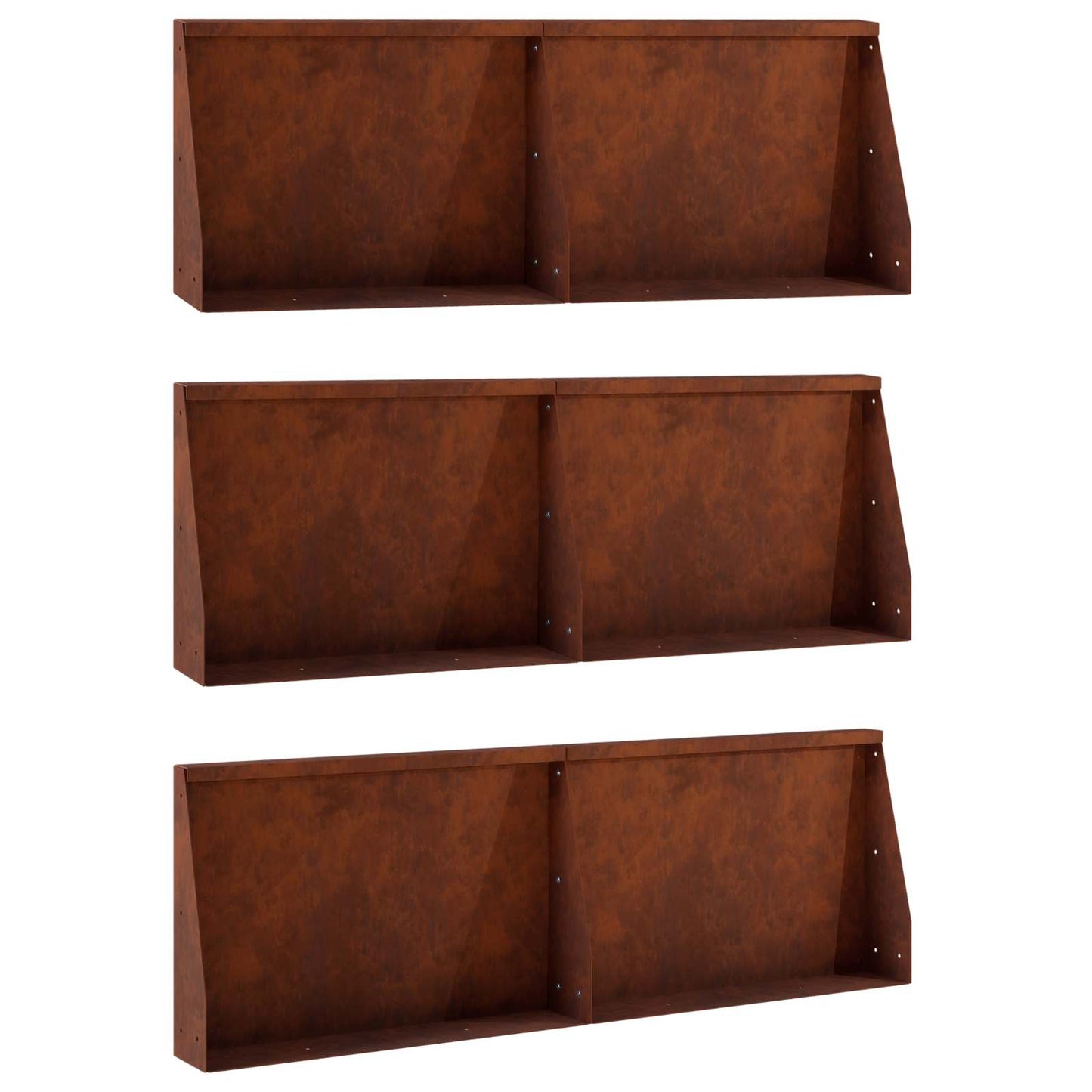 Støttemur 6 stk. 60 x 12 x 40 cm Cortenstål Rusten