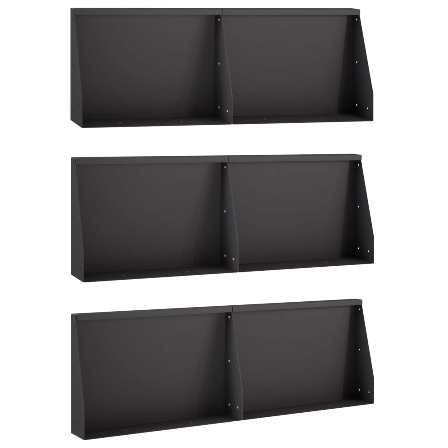 Støttemur 6 stk. 60 x 12 x 50 cm Stål Sort