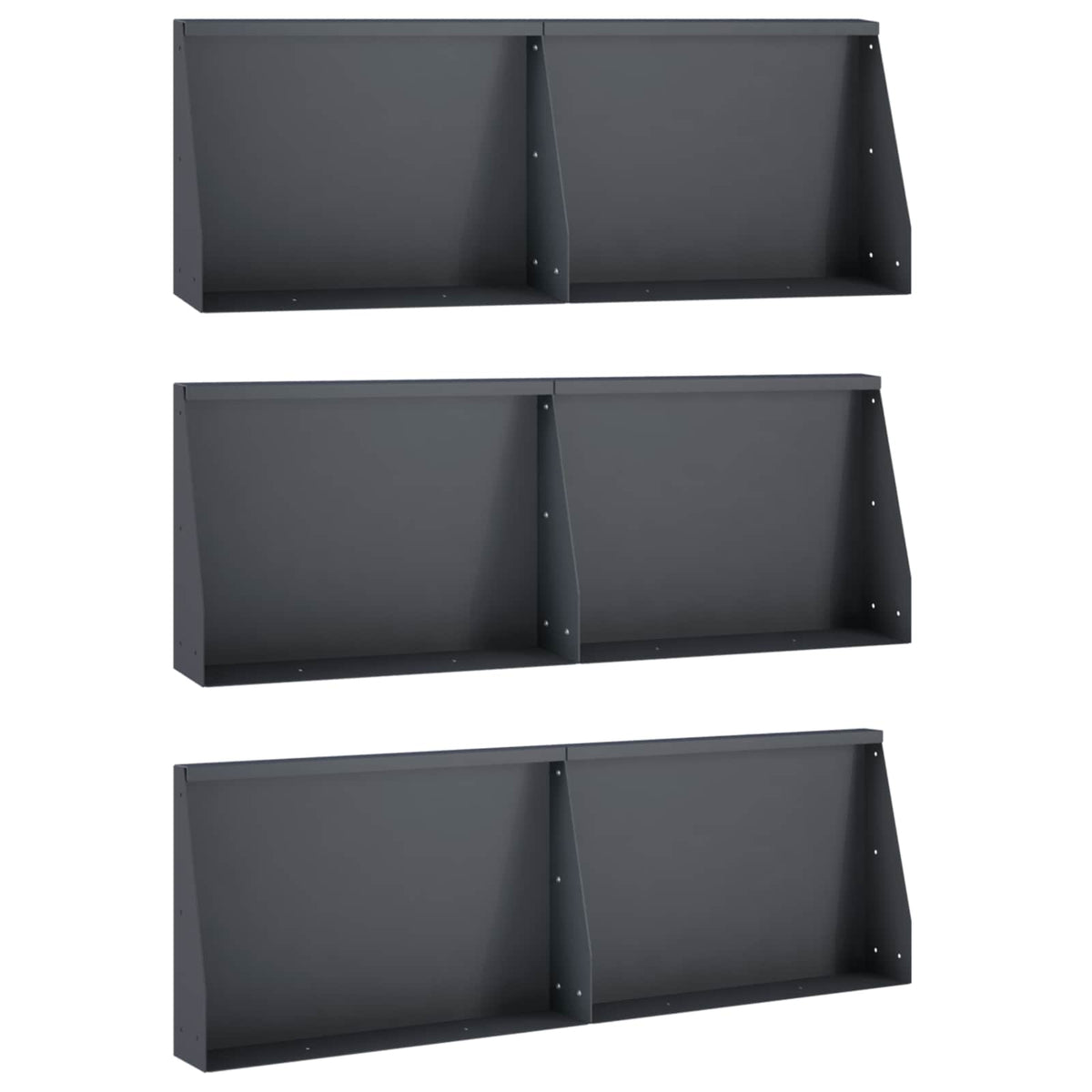 Støttemur 6 stk. 60 x 12 x 50 cm Stål Antracit