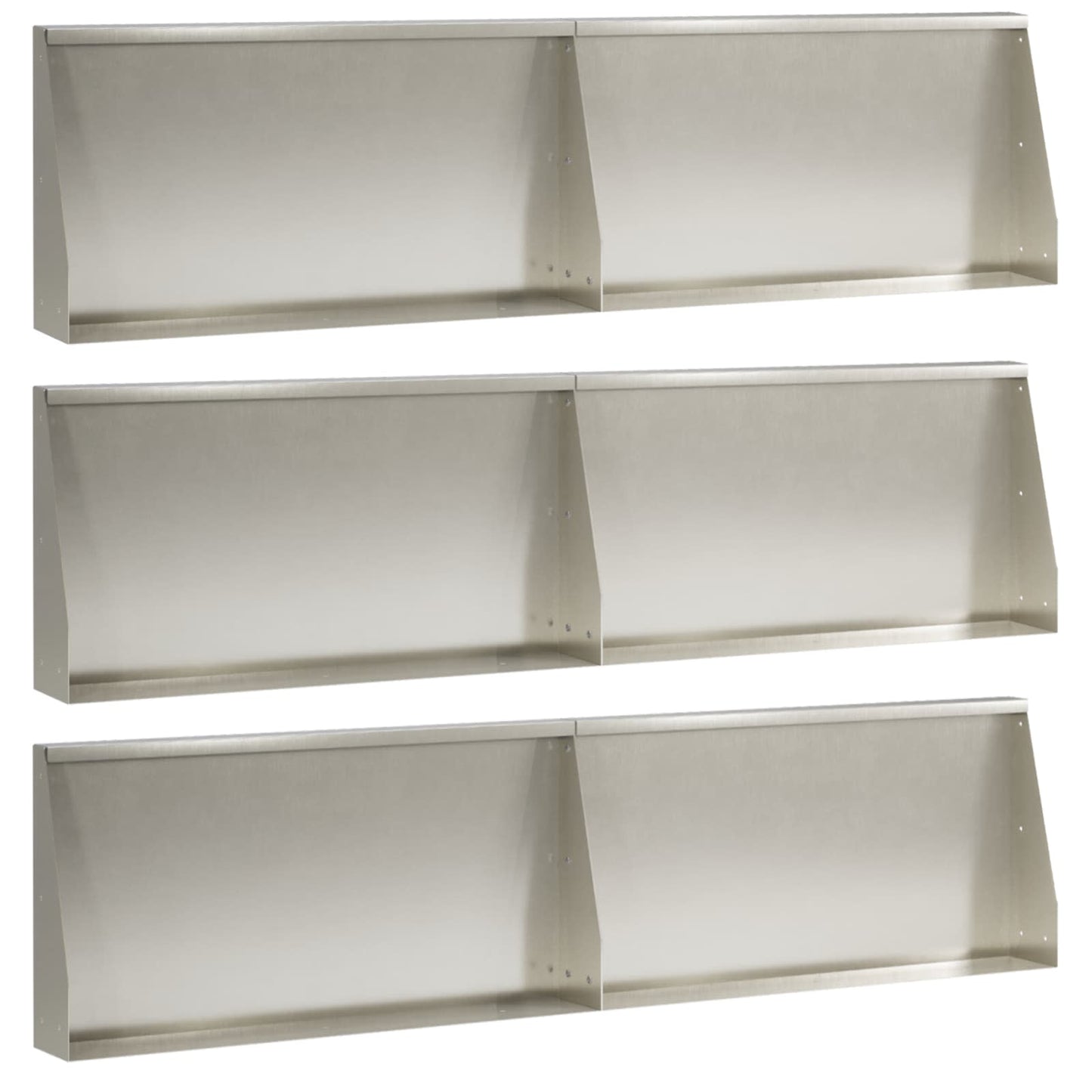 Støttemur 6 stk. 80 x 12 x 30 cm Rustfrit stål Sølv