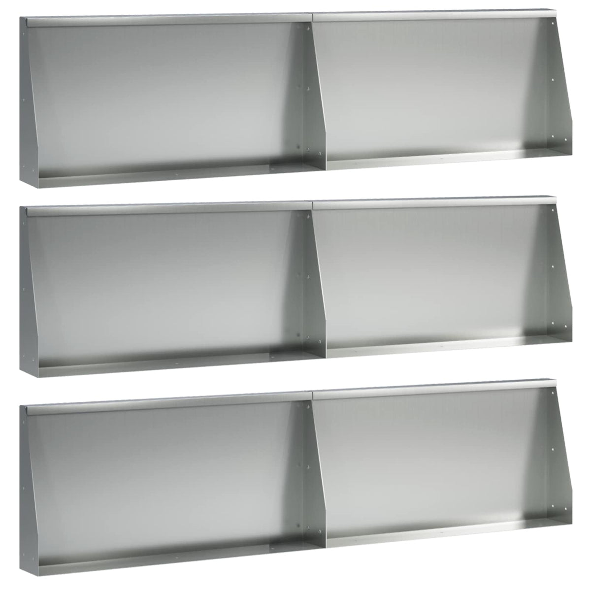 Støttemur 6 stk. 80 x 12 x 30 cm Galvaniseret stål Sølv