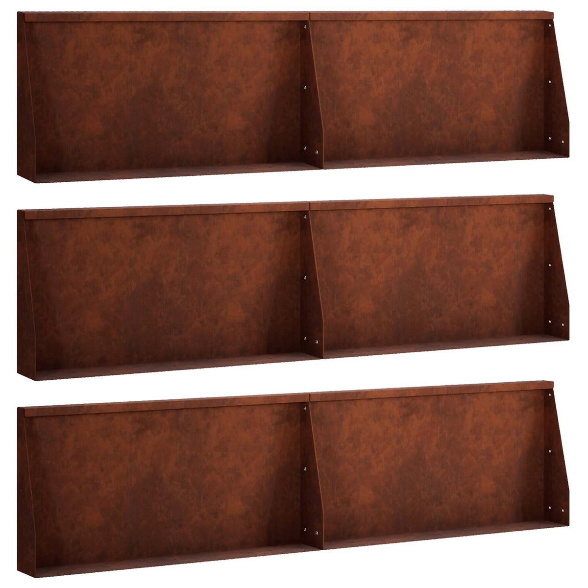 Støttemur 6 stk. 80 x 12 x 30 cm Cortenstål Rusten