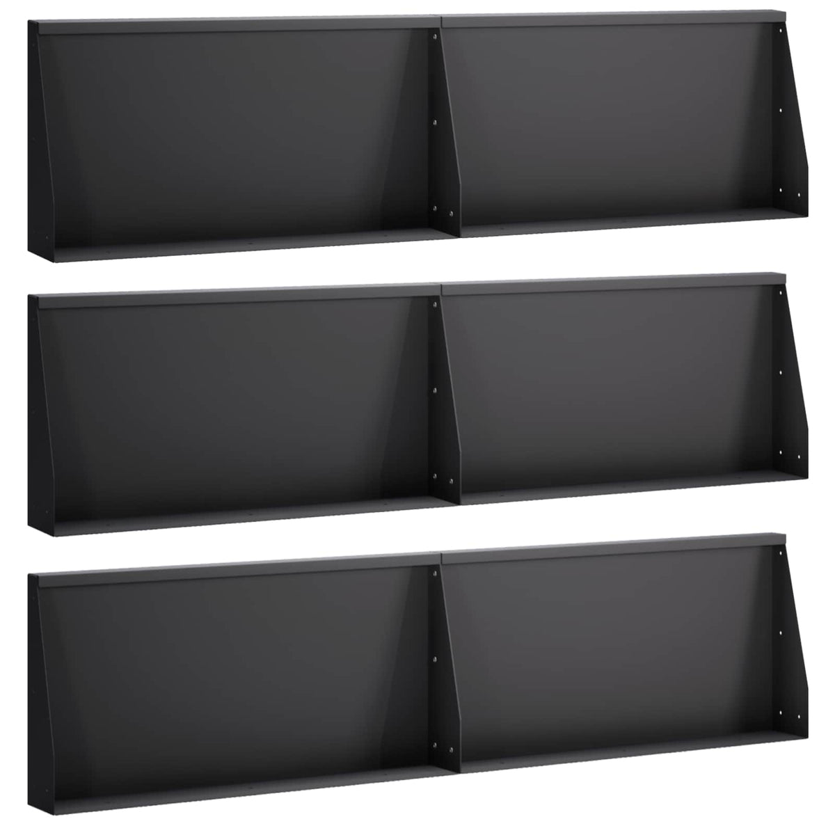 Støttemur 6 stk. 80 x 12 x 40 cm Stål Sort