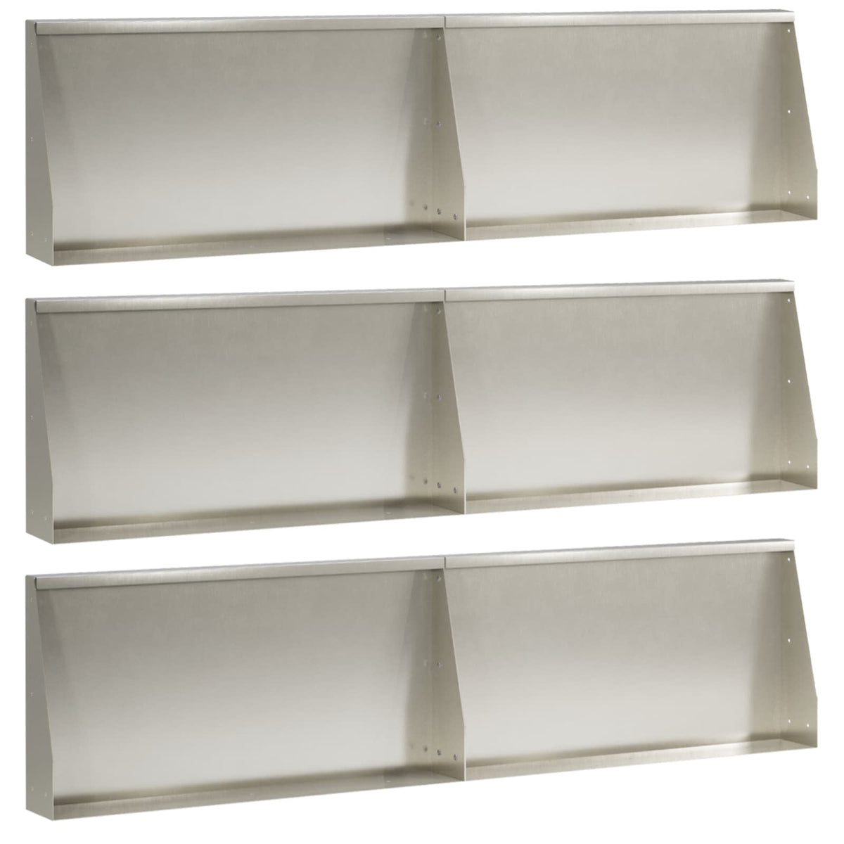 Støttemur 6 stk. 80 x 12 x 40 cm Rustfrit stål Sølv