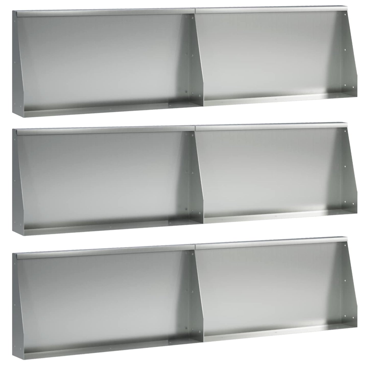 Støttemur 6 stk. 80 x 12 x 40 cm Galvaniseret stål Sølv