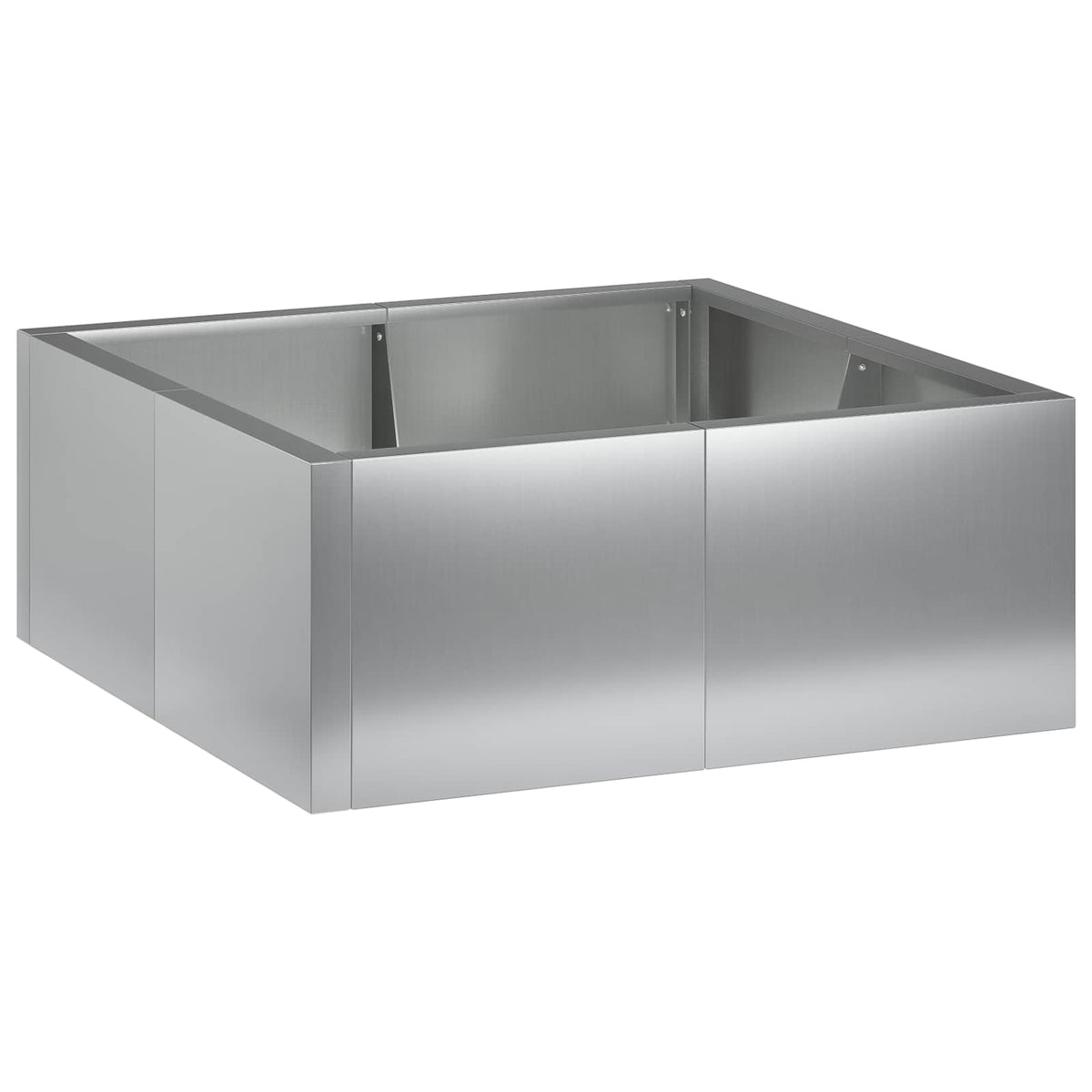 Støttemur 4 stk. 100 x 100 x 50 cm Galvaniseret stål Sølv