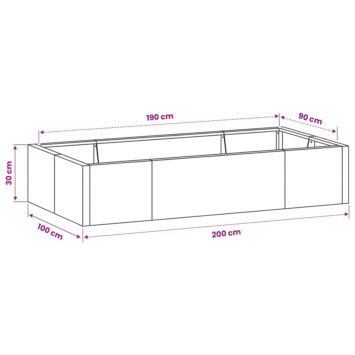 Støttemur 6 stk. 200 x 100 x 30 cm Galvaniseret stål Sølv