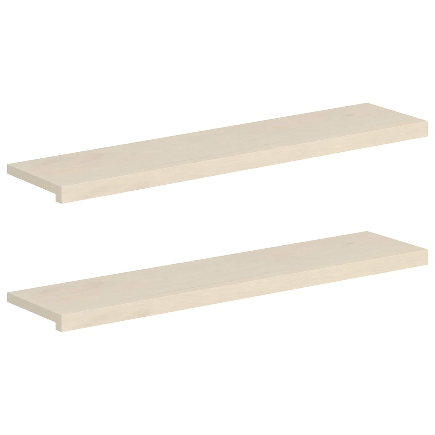 Trappe Tread 2 stk. 110 x 25 x 2 cm Hvid Massivt Eg Træ